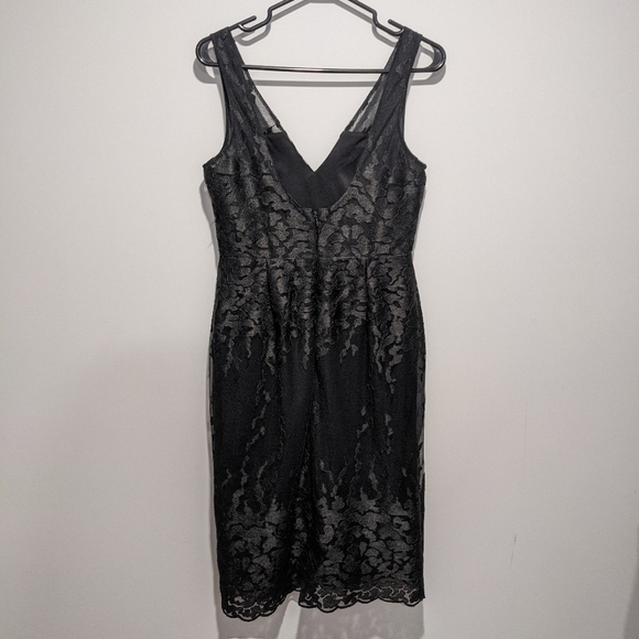 (4) Black Classic V-Neck Cocktail Dress - Picture 3 of 5